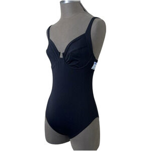 NEW! LOFT Beach One Piece Swimsuit Womens M Black Beach Vacation Resort